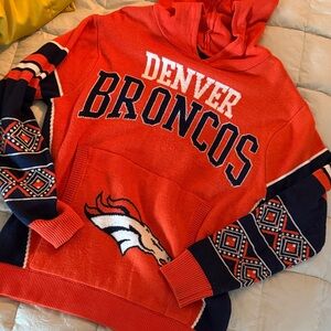 Denver Broncos ugly holiday sweater hoodie